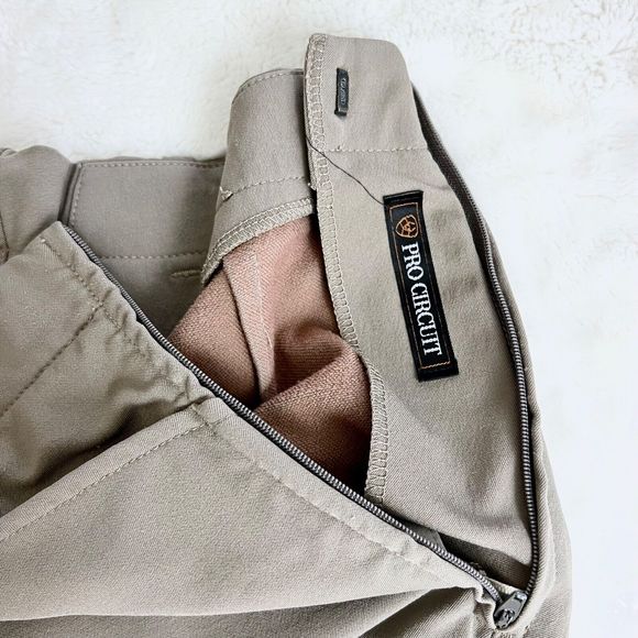Ariat Pants Womens 28R Beige Pro Series Riding Breeches Equestrian Beige Taupe - Picture 6 of 7